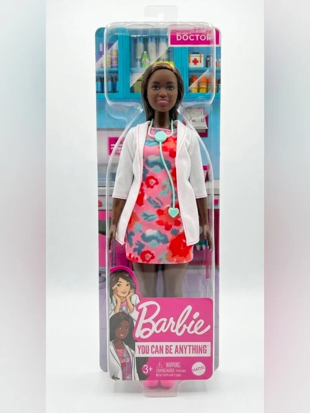 Barbie Doctor Doll 12” You Can Anything Curvy Doctor African-American Doll Toy
